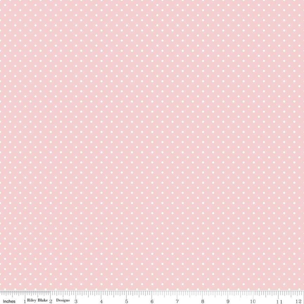 Cotton Fabric by the yard -- White Swiss (Polka) Dots - Baby Pink Background -- Ref. C670-BABYPINK -- Swiss Dot Collection by Riley Blake Designs®